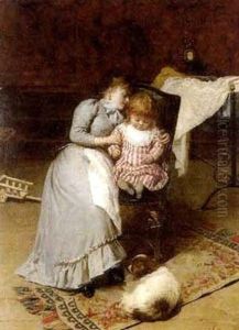 Interieur Mit Mutter Und Kleinkind by Noe Bordignon