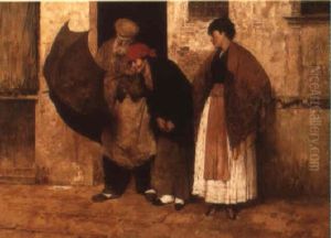 Ladies With A Red Umbrella by Noe Bordignon