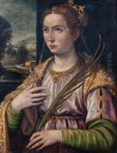 Saint Catherine Of Alexandria by Paris Bordone