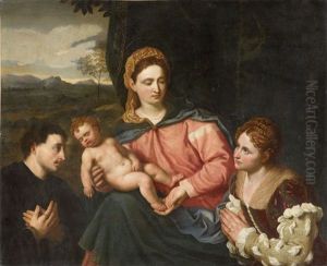 Madonna With Child And Donors by Paris Bordone