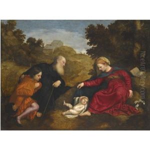 Madonna And Child With St. Anthony Abbot And A Young Male Donor Madonna And Child With St. Anthony Abbot And A Young Male Donor