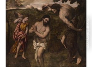 Die Taufe Jesu Am Jordan / Il Battesimo Di Gesu by Paris Bordone