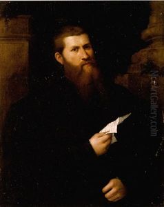 A Portrait Of A Bearded Gentleman Reading A Letter