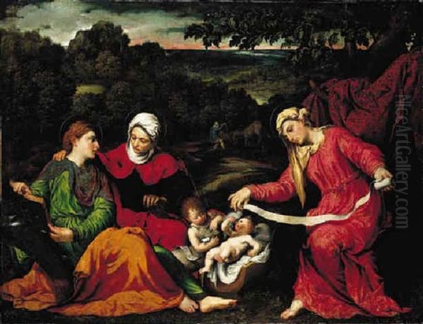 The Rest On The Flight Into Egypt With The Infant Saint John The Baptist, Saint Elizabeth And Saint Catherine - view 1