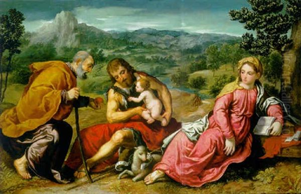 The Holy Family With Saint John The Baptist In A Landscape - view 1