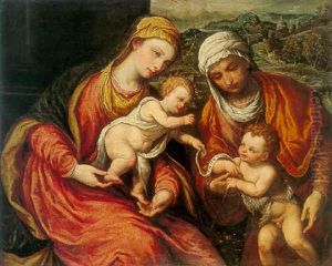 Madonna And Child With St. Elizabeth And The Infant St. John The Baptist by Paris Bordone