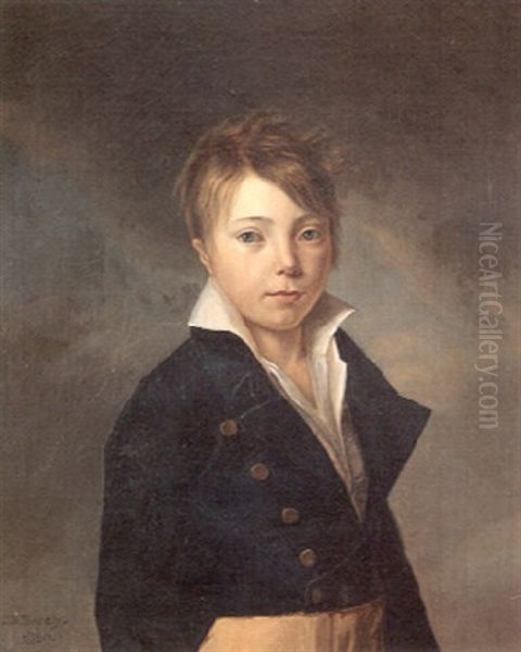 A Portrait Of A Boy, With A Blue Jacket - view 1