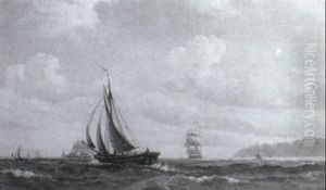 Shipping Off The Coast by Augusta Borg