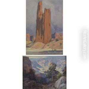 Grand Canyon (+ The Monument, Canyon De Chelly; 2 Works) by Carl Oscar Borg