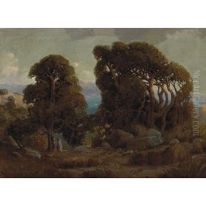Figures Under Sheltering Trees, Sunrise by Carl Oscar Borg
