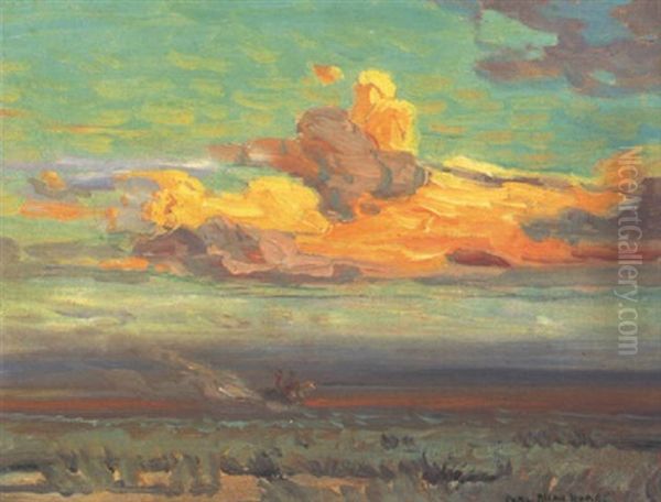 Evening In The Painted Desert by Carl Oscar Borg