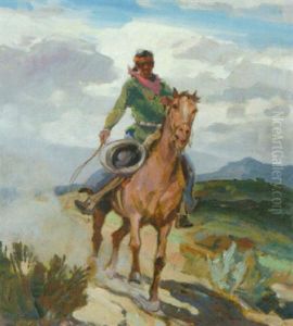 Navajo-ryttare by Carl Oscar Borg