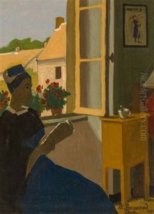 Femme Lisant A Sa Fenetre by Marius Borgeaud