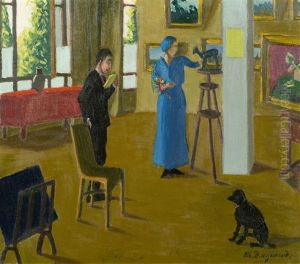 Visite A La Galerie by Marius Borgeaud