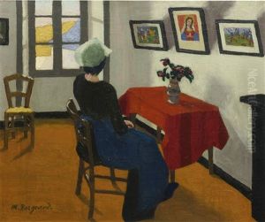 Interieur, Femme Assise De Dos by Marius Borgeaud