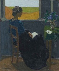 Jeune Fille Lisant by Marius Borgeaud