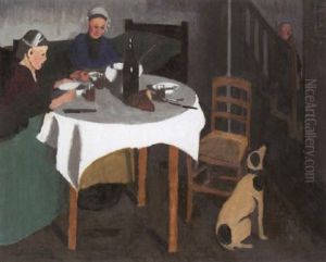 Repas Sur Table Blanche by Marius Borgeaud