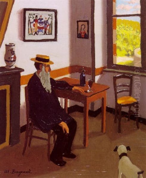 Homme Au Canotier Dans Un Bistro - view 1