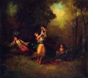 Scene De Divertissement Dans Les Bois by Frederic Borgella