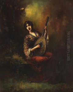 Musicienne Dans Un Sous-bois by Frederic Borgella