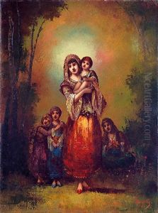 Jeune Femme Et Les Enfants
