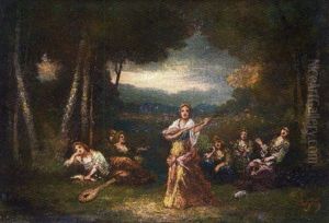 Musiciennes Dans Un Sous-bois