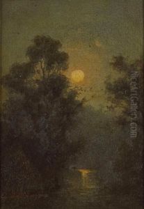 Moonlight Landscape (+ Sunset Landscape, Smllr; 2 Works) by Elizabeth Borglum