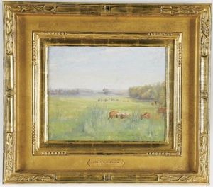 Cows In A Pasture by Solon Hannibal Borglum