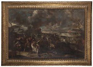 Scena Di Battaglia by Ambrogio Borgognone