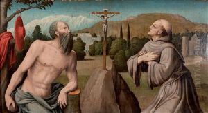Santos Ante El Calvario by Juan de Borgona the Elder