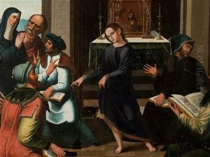Christ With The Doctors by Juan de Borgona the Younger
