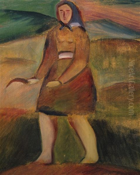 Woman In The Fields - view 1
