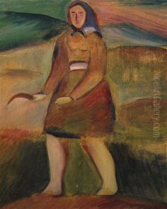 Woman In The Fields by Milos Boria