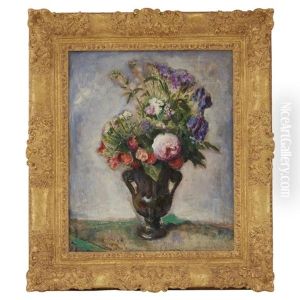 Flowers In An Urn by Adolphe Borie