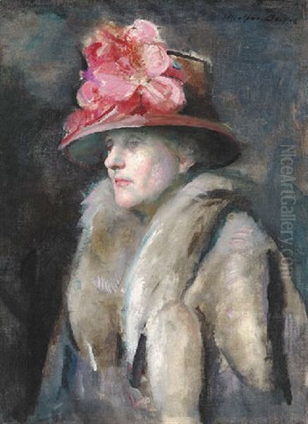 Portrait Of A Lady In A Large Hat - view 1