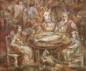 Dinner Of Four Kings by Laszlo Boris