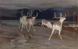 Reindeer Keeping Watch by Alexandr Alekseevich Borisov