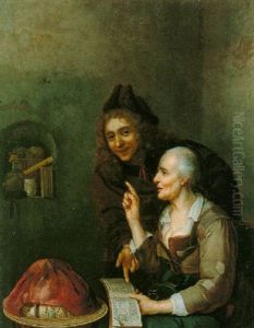 Young Man With A Fortune Teller by Abraham Borm
