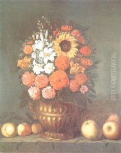 Bodegon De Flores Y Manzanas