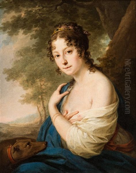 Diana, Based On The Same Composition Of The Goddess By Borovikovsky`s Teacher, Johann Baptist Lampi - view 1
