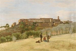 Tuscan Village by Odoardo Borrani