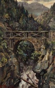 Paisaje Con Puente by Pedro Borrell Bertran