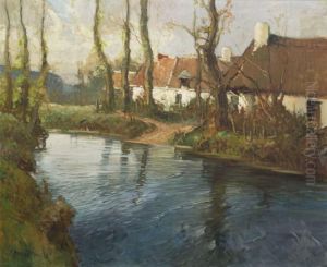 Cottages Along The River by George Ames Aldrich
