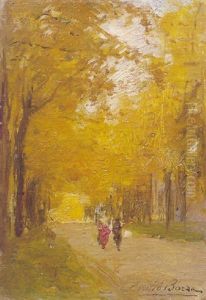 Passeggiata In Un Viale Alberato
