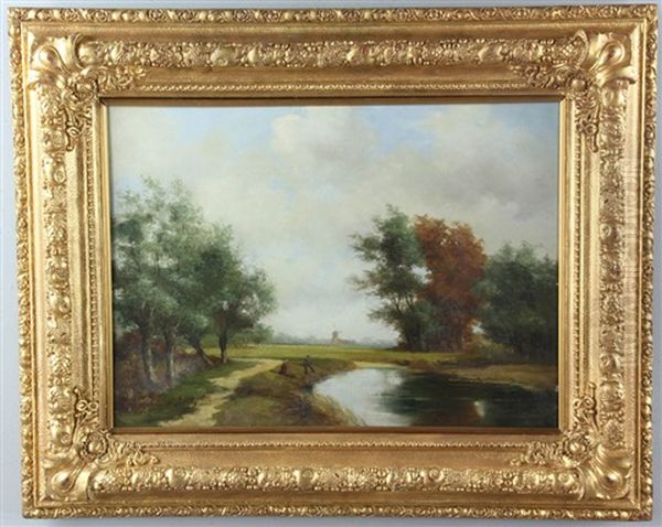 Landscape, Pond With Windmill - view 1
