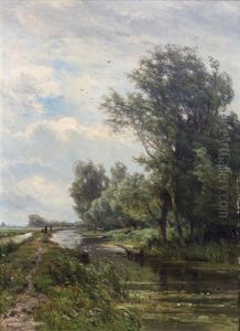 A Summer Day With Figures On A Dike