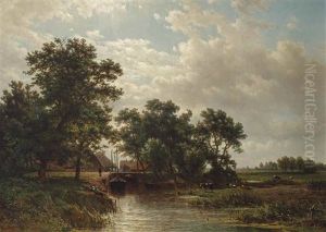 Fishermen Near A River, A Village Beyond Fishermen Near A River, A Village Beyond