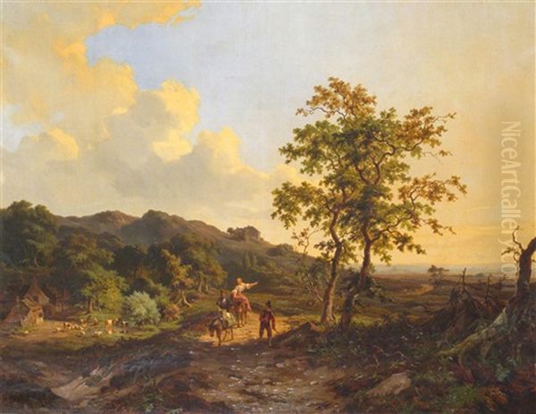 Landscape With Travellers On A Road - view 1