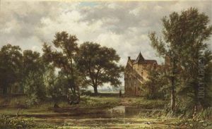 Figures By The Manor House's Heeraartsberg, Bergambacht by Jan Willem Van Borselen
