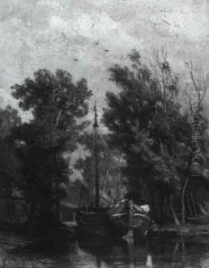 A Sailing Boat Moored By A Shipyard